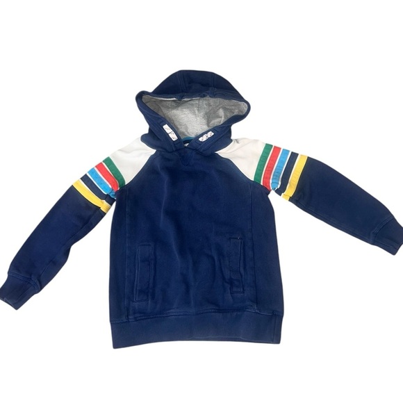 EUC Boden Hanna Anderson Boys Rainbow Stripe Pullover Hoodie Shirt Shorts Set 5T - Picture 5 of 7